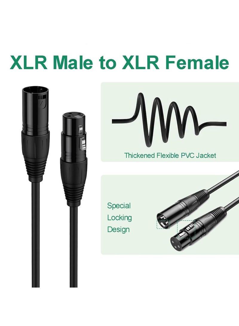 ALPNEGINE XLR Cable, Male to Female Balanced 3-Pin Mic Cables 3m (10ft), 6MM PVC Jacket, Oxygen-Free Copper Jack Extension Cable for PA System, Live Gaming and Mixer and More - Image 2